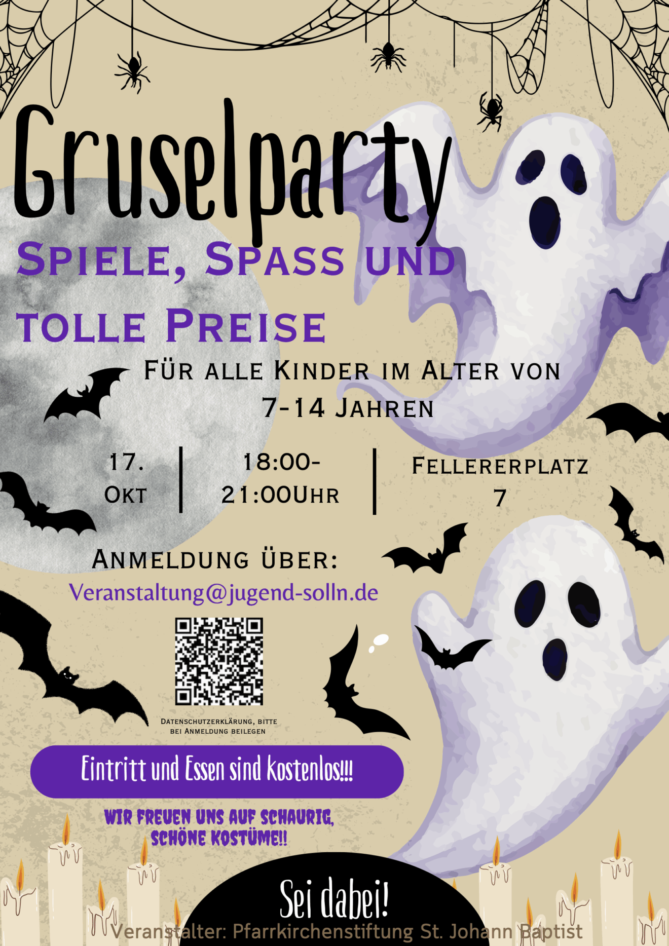 Gruselparty für Kinder von 7-14 Jahren